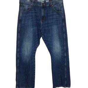Mens Wrangler Blue Relaxed Boot Jeans Classic‎ Style Size 36/32